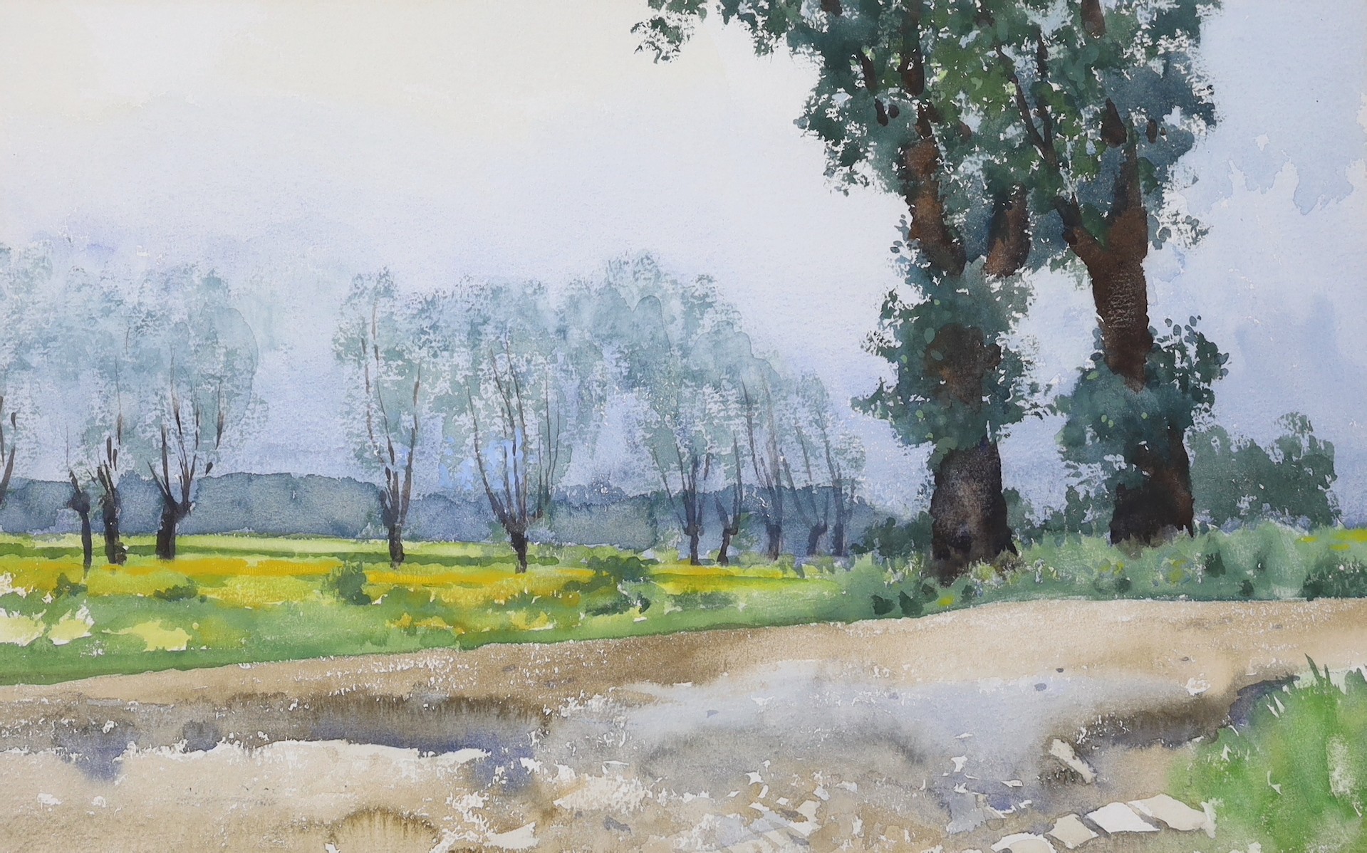 Rear Admiral Humfrey John Bradley Moore, CBE, RI (British, 1898-1985), watercolour, Trees in a landscape, 35 x 54cm